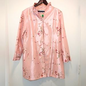 Silk Blossom Embroidered Coat